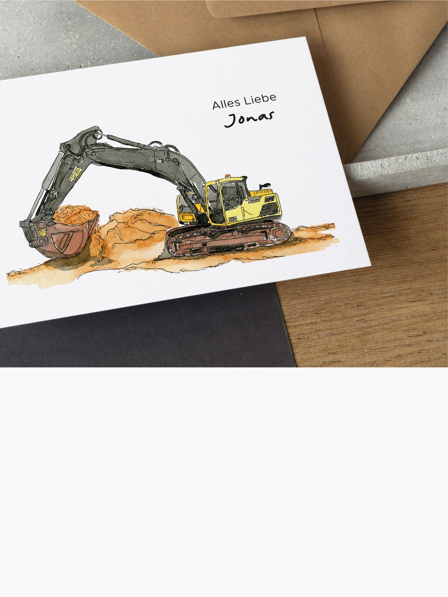 Kollektion Fahrzeug Karten Bagger Traktor Bauernhof Baustelle Funkenbunt