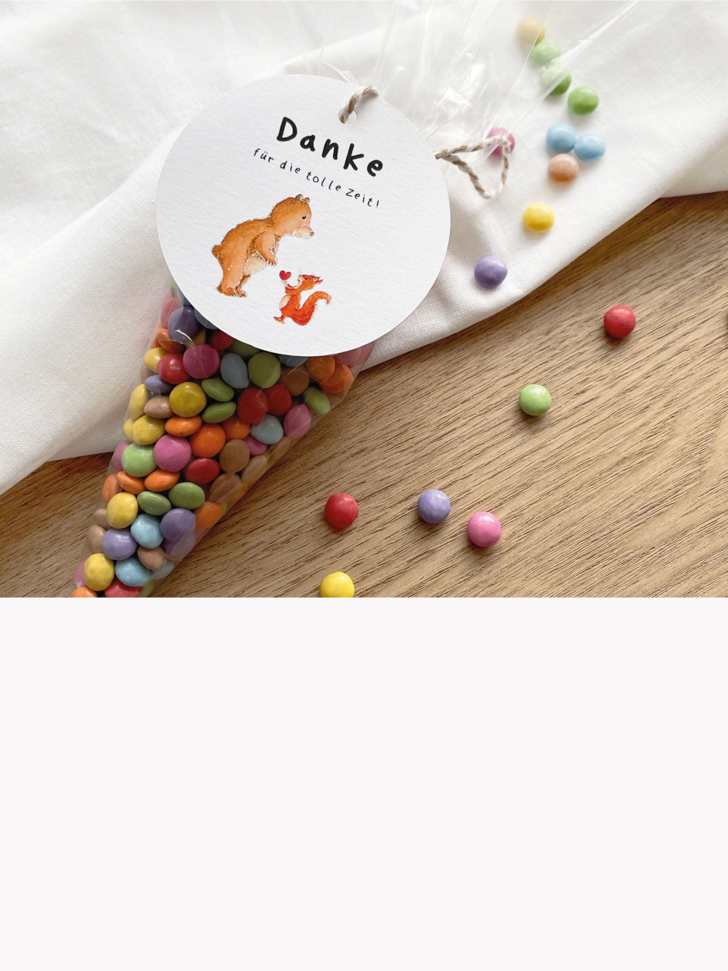 Kollektion Kindergarten Abschiedsgeschenke-Karten Zuckertueten Bastelset Anhaenger Funkenbunt