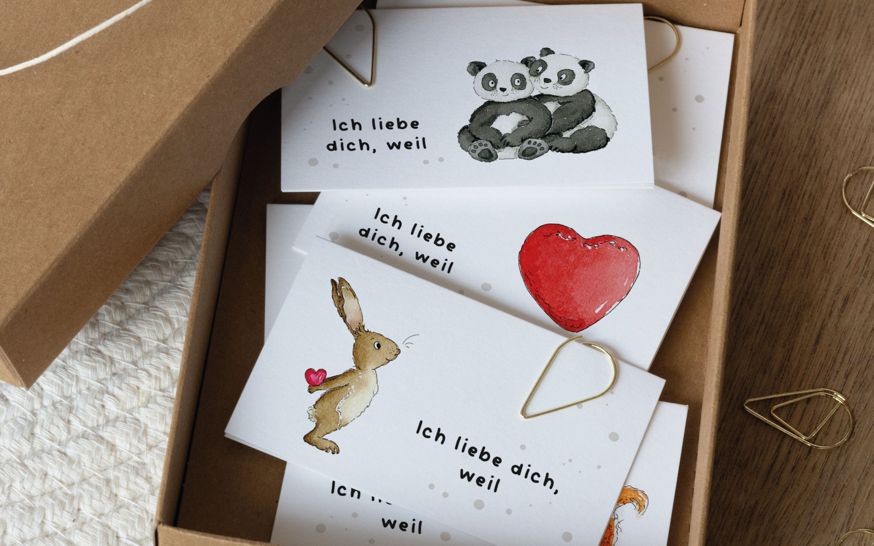 Geschenkbox mit Liebesbriefen "Gründe, warum ich dich liebe" zum Valentinstag, Hochzeit, Jahrestag oder Geburtstag