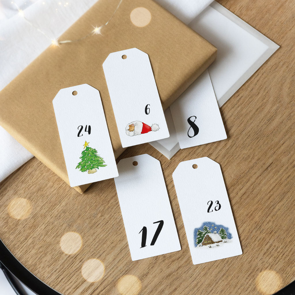 24 Anhänger zum Adventskalender selbst basteln im Set