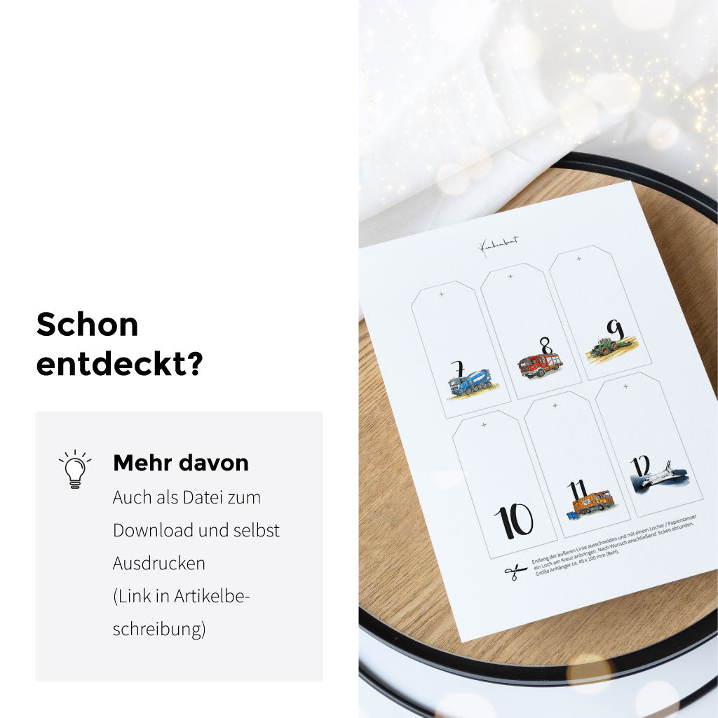 Auch als digitale Datei zum selbst Ausdrucken und Ausschneiden