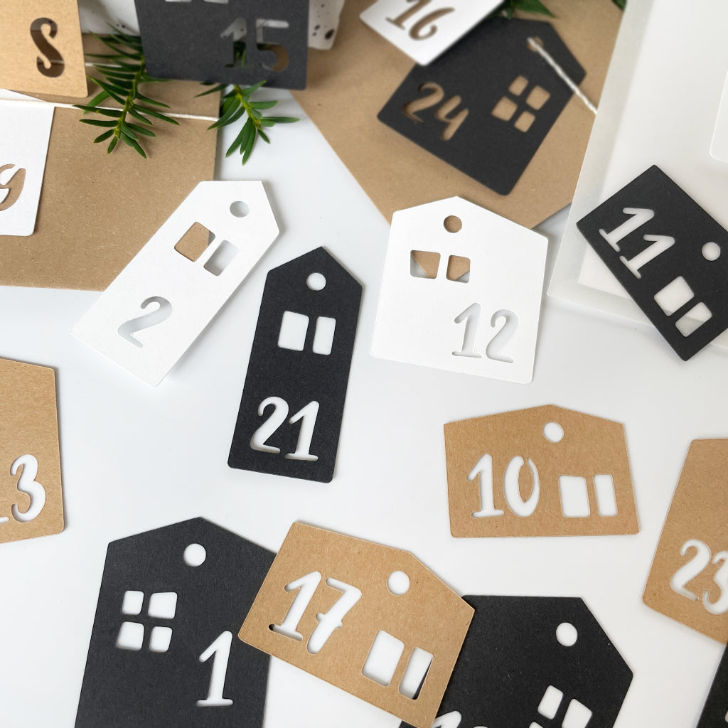 Adventskalender Zahlen ideal für kleine Weihnachtsgeschenke und Tütchen Kalender
