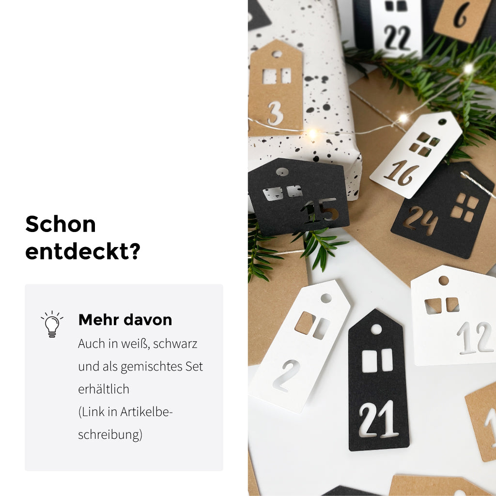 Die Adventskalender Häuschen gibt es auch in anderen Farben