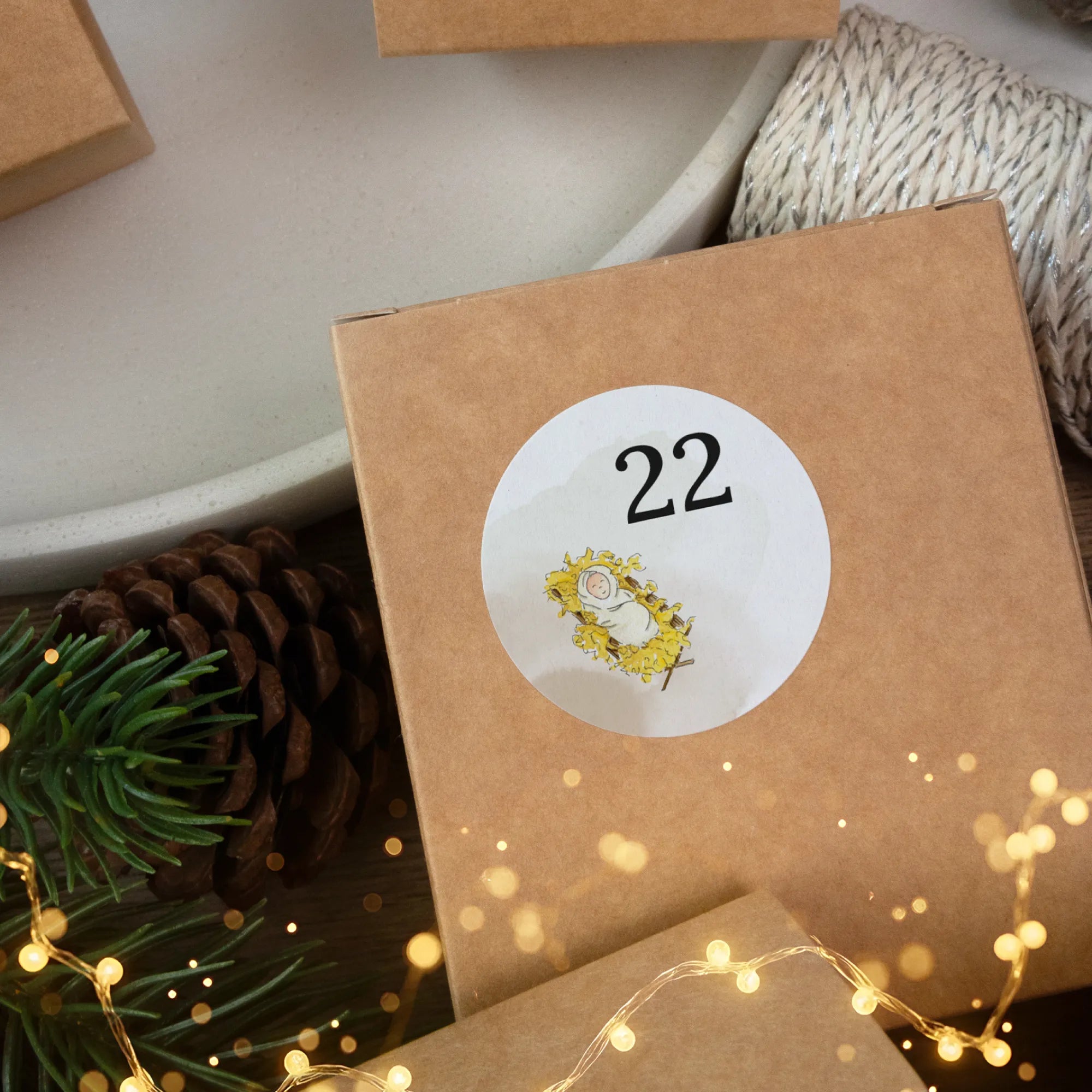 Adventskalender Aufkleber Set zum Basteln - Weihnachtsgeschichte