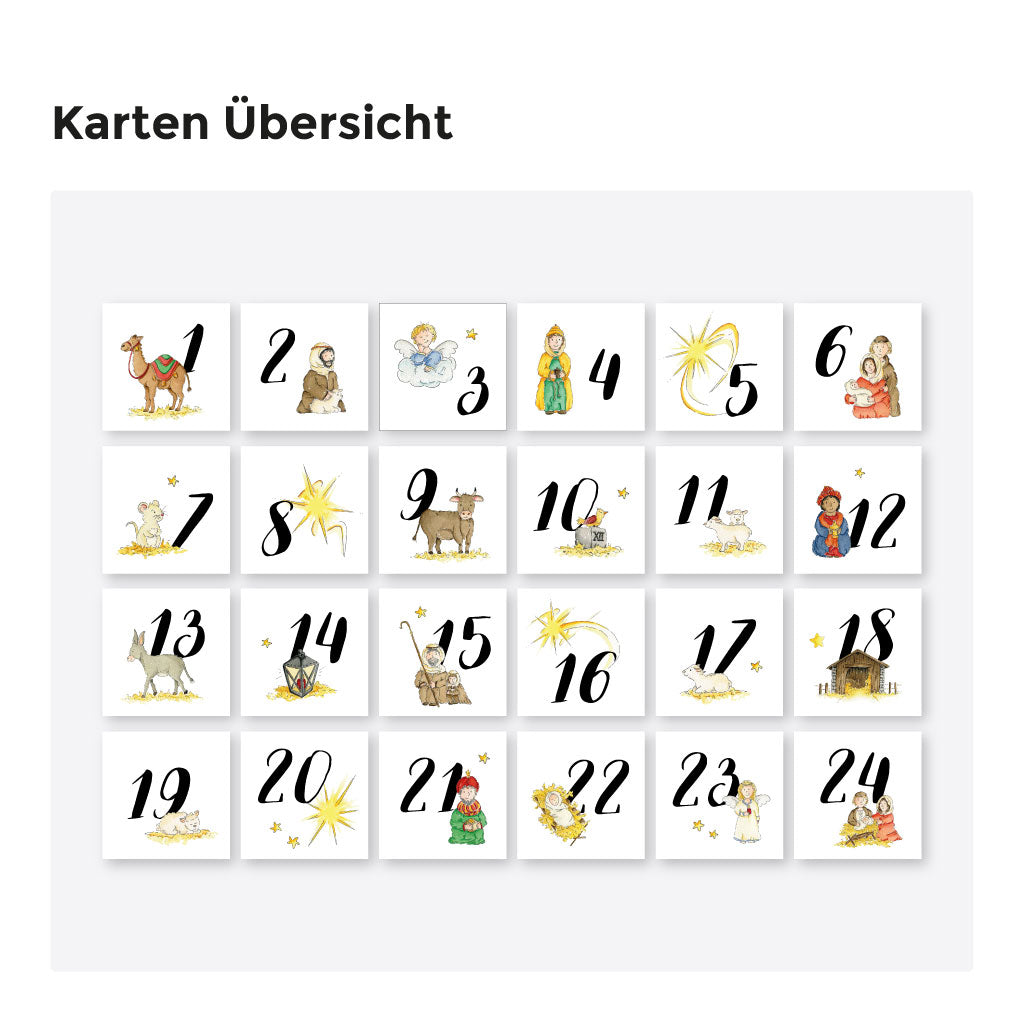 Übersicht der 24 Karten mit allen Motiven