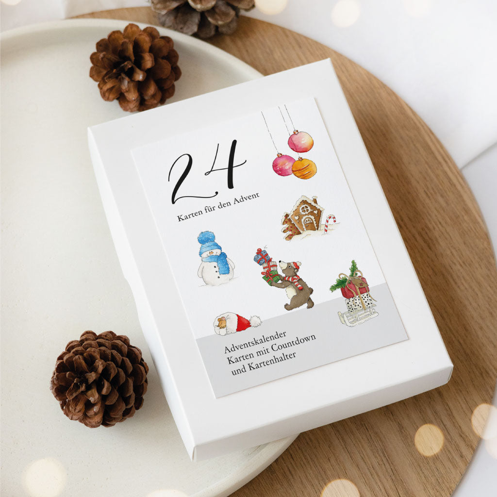 Weiße Geschenkschachtel mit Deckblatt