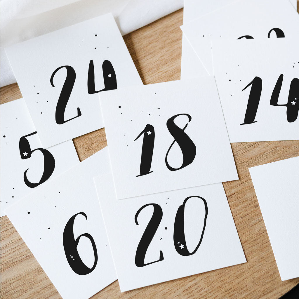 Weihnachtskalender Karten in quadratischem Format
