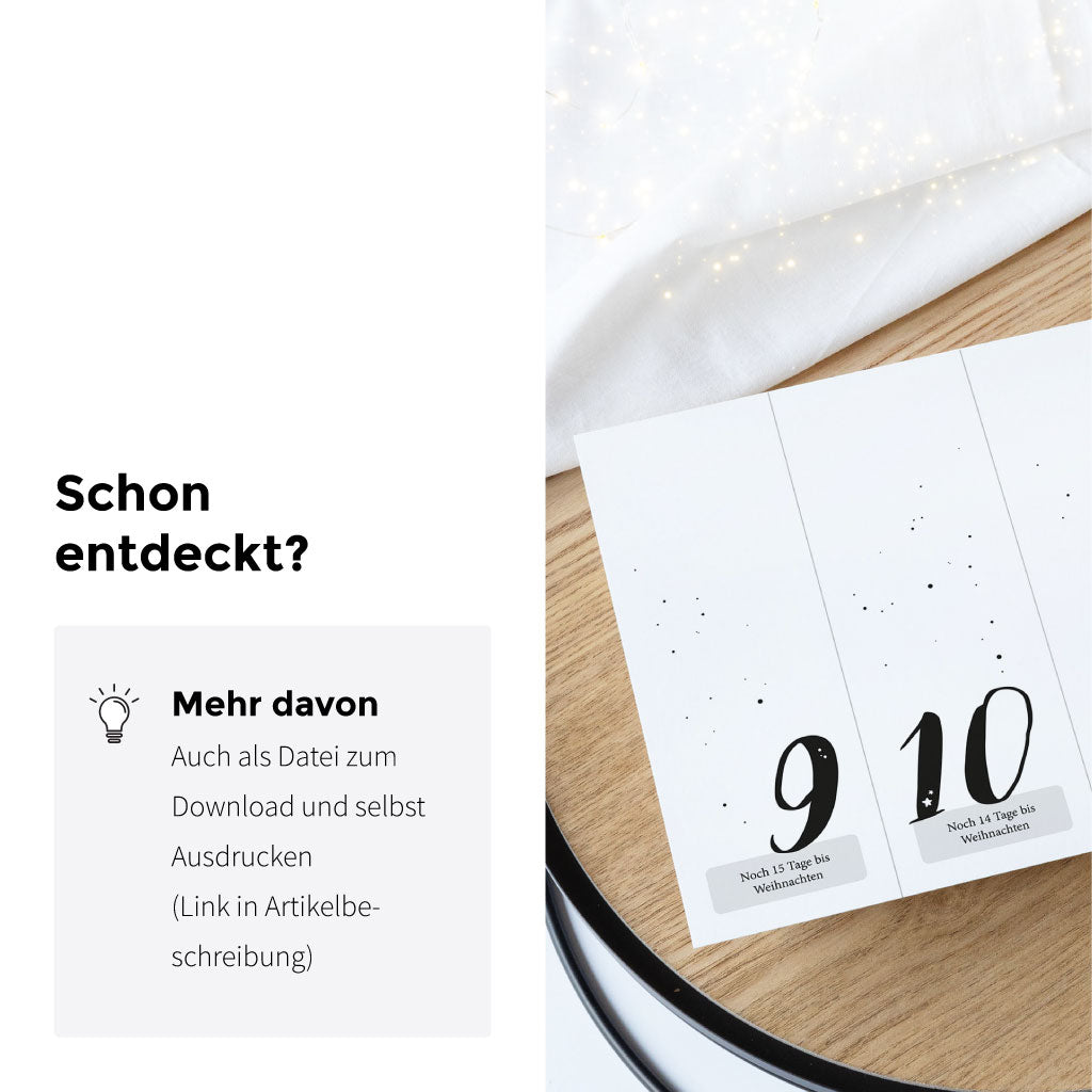 Die Adventskalender Zahlen gibt es auch als digitalen Download