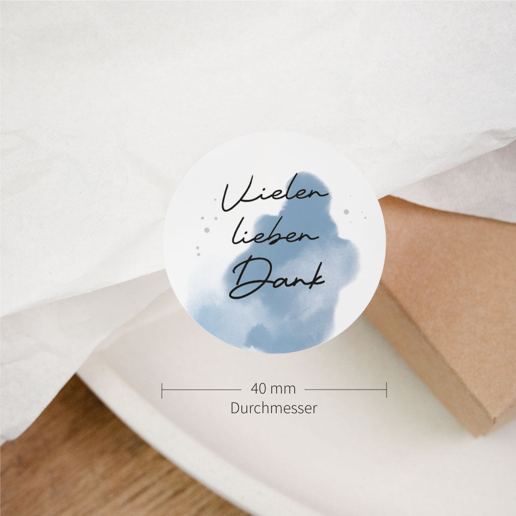 Runder Danke Aufkleber mit 40 mm Durchmesser – Sticker zum Verschließen von Geschenkverpackungen