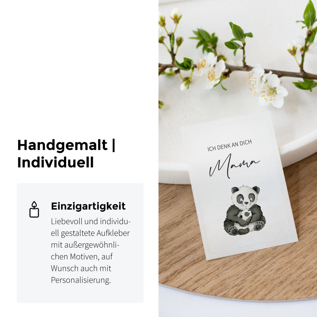 Handgemaltes Aquarell Motiv mit zwei Pandas