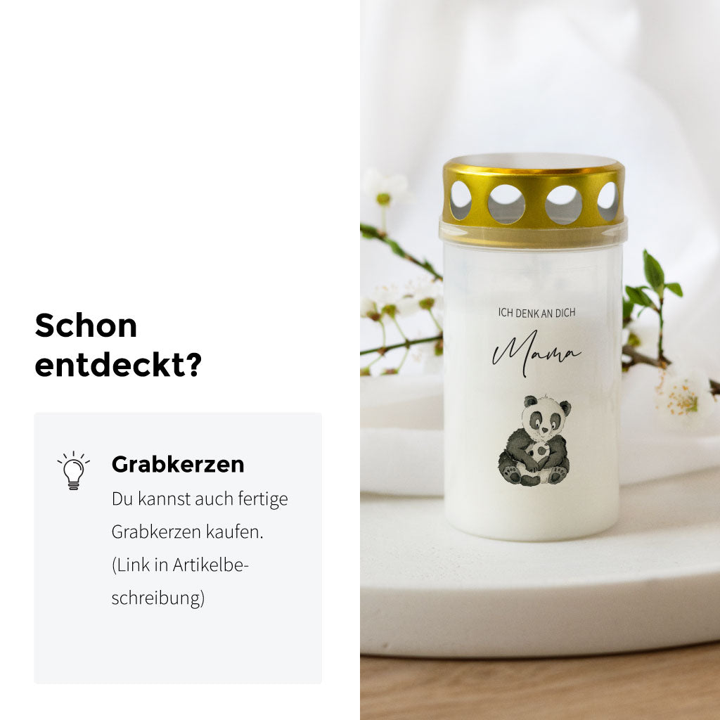Es gibt auch fertige Grabkerzen zu kaufen