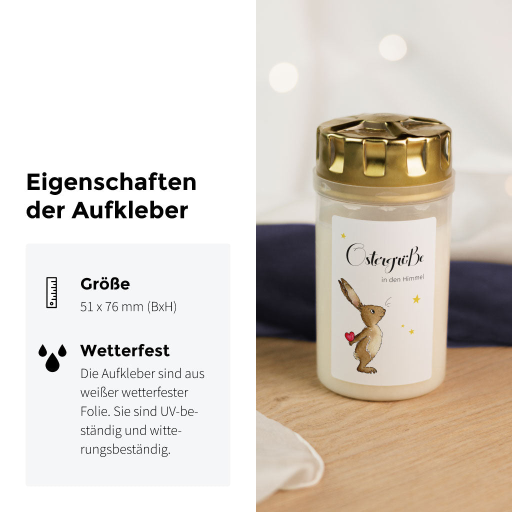Wetterfester Folien Sticker zum Aufkleben auf Grablicht