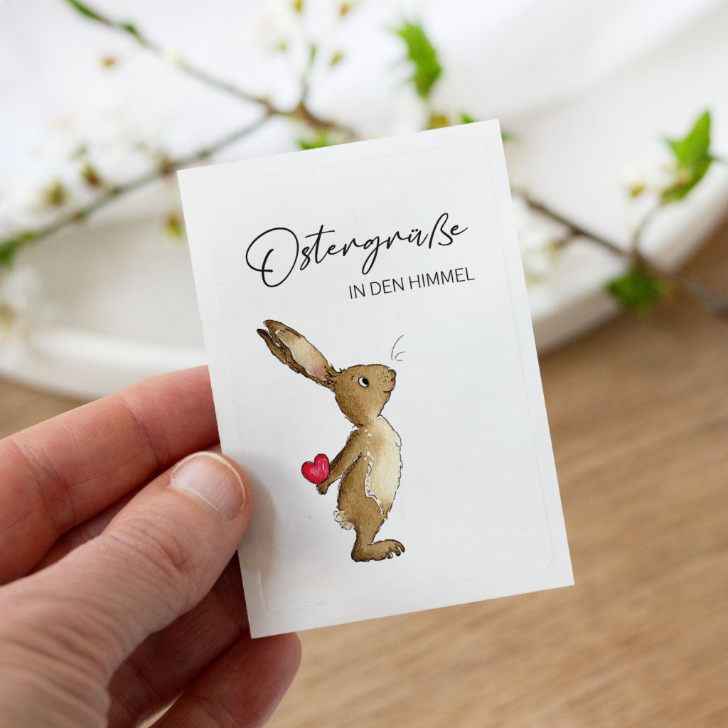 Transparenter Aufkleber für Friedhofskerze zu Ostern