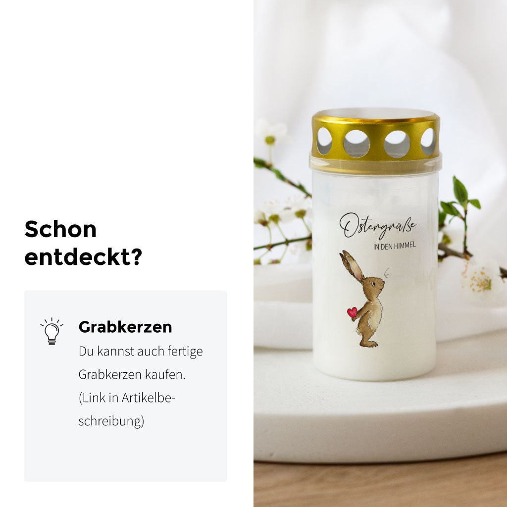 Es gibt auch komplette Grablichter zu kaufen