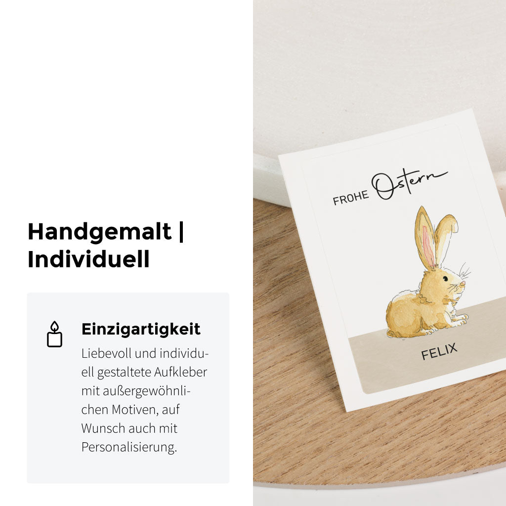 Handgemaltes Aquarell Motiv mit Osterhase