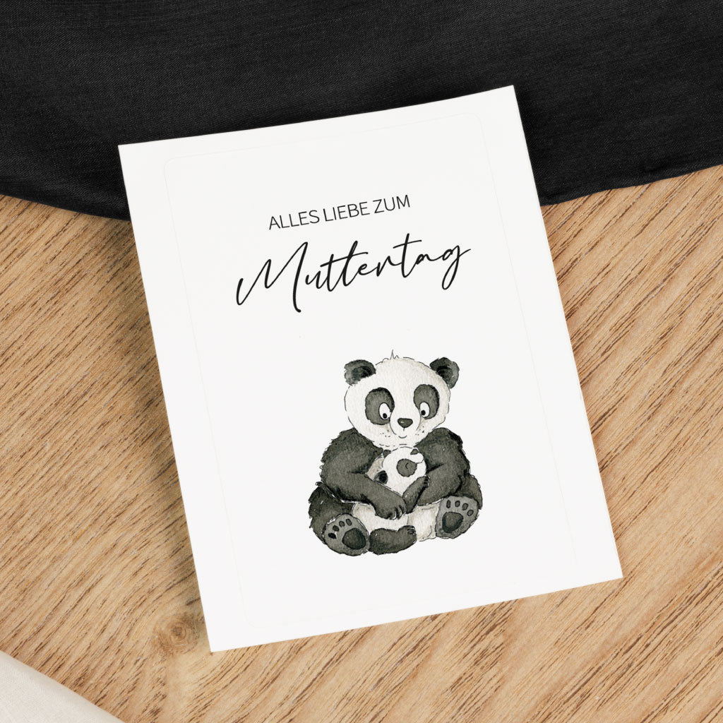 Handgemaltes Tier Motiv mit Aufdruck "Alles Liebe zum Muttertag"