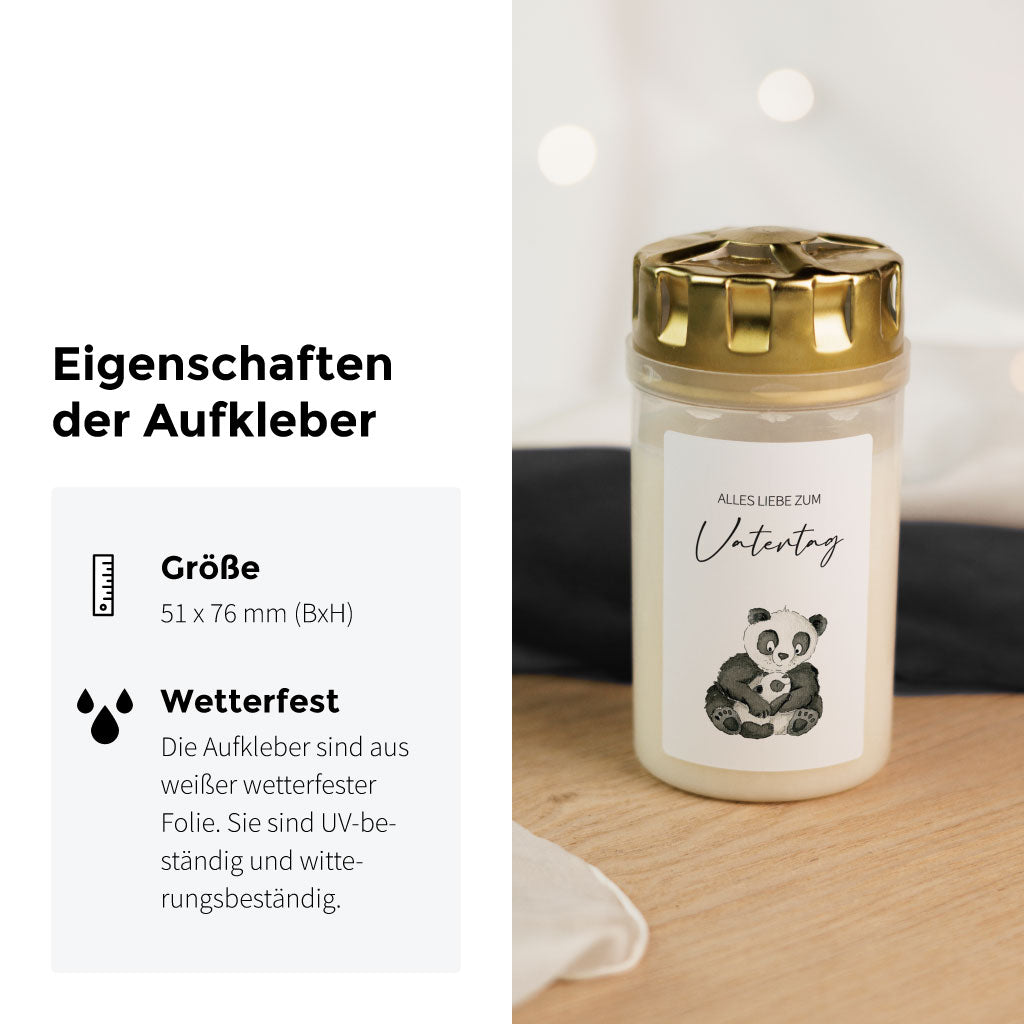 Wetterfester Folien Sticker zum Aufkleben auf Grablicht