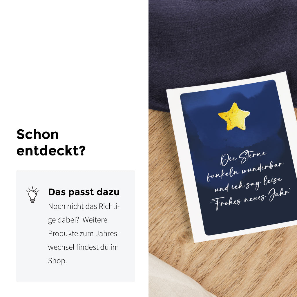 Passende Ergänzung zum Jahreswechsel: weitere Grabkerzen-Sticker mit Sternen- und Neujahrsmotiven im Shop erhältlich.