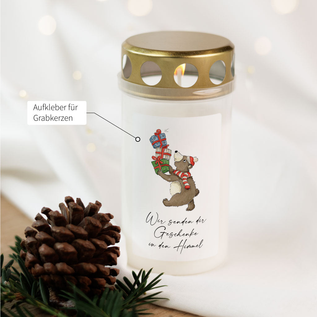 Aufkleber für Sternenkind Grablicht in der Weihnachtszeit