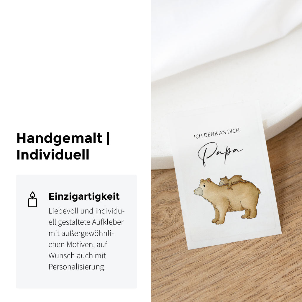 Handgemaltes Aquarell Motiv mit zwei Bären