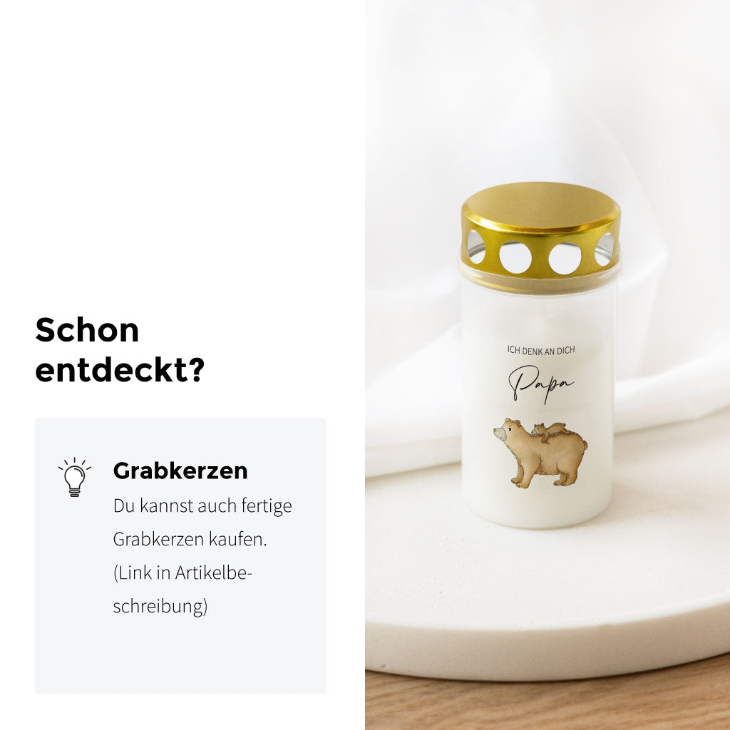 Es gibt auch fertige Grabkerzen zu kaufen