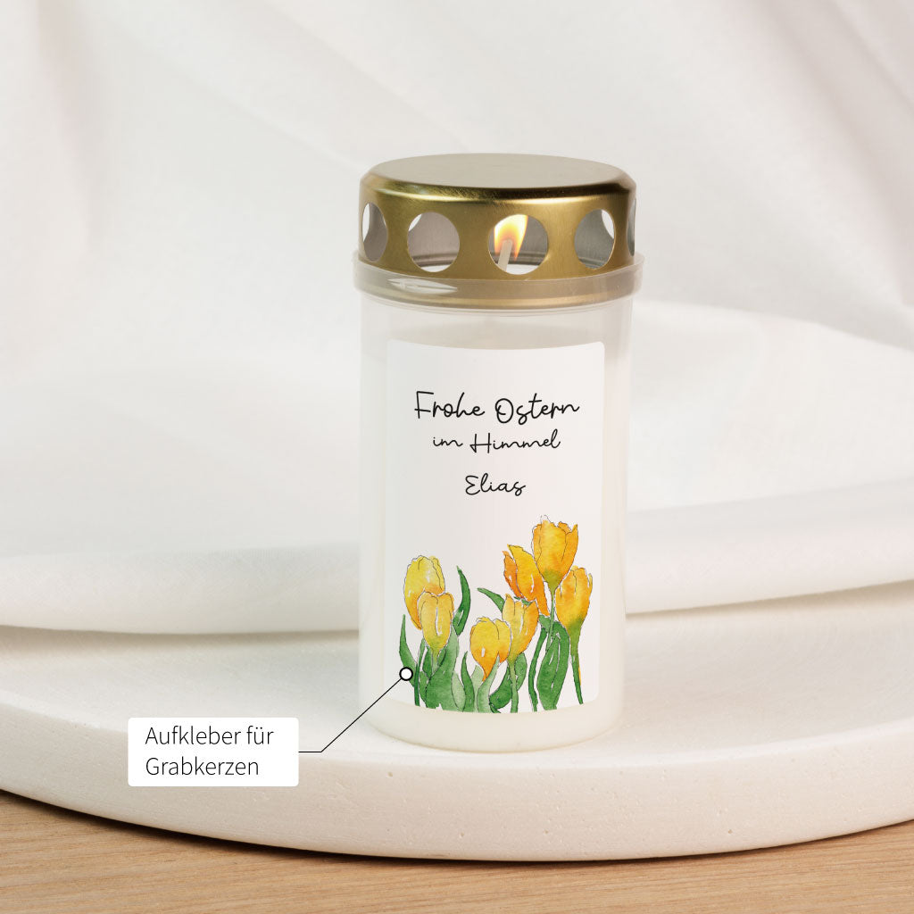 Personalisierbarer Sticker für Sternenkinder und Erwachsenen Grablicht an Ostern