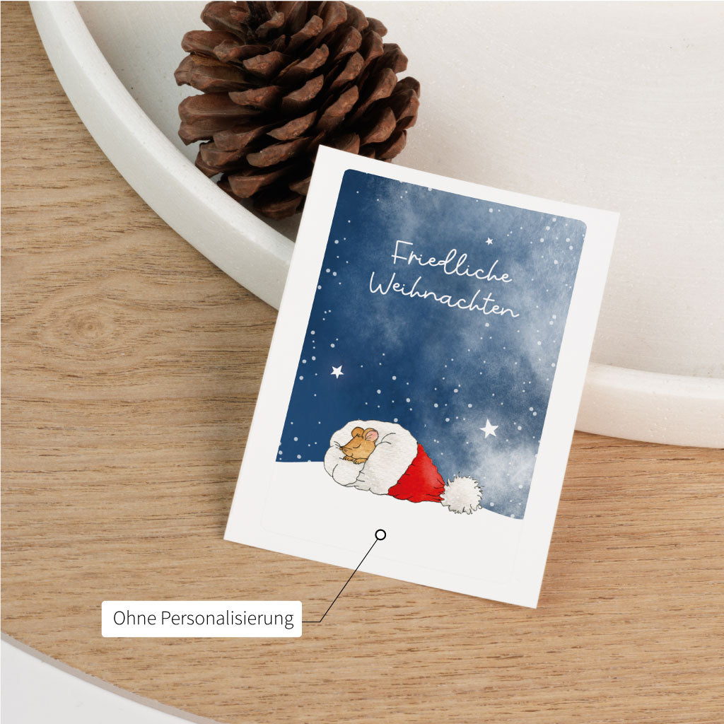 Sticker ohne Name, Text "Friedliche Weihnachten"