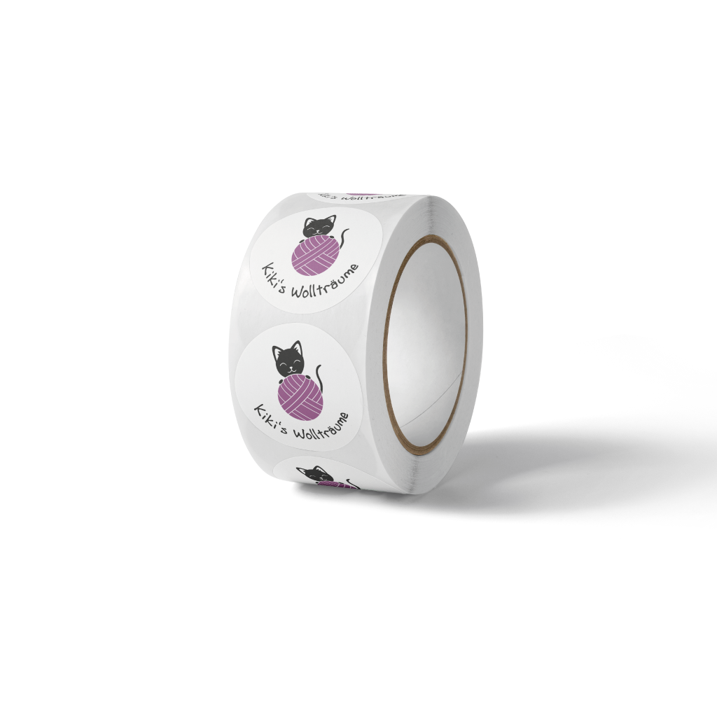 Aufkleber Referenzen Funkenbunt Marketing Material Grafikdesign Kikis Wollträume