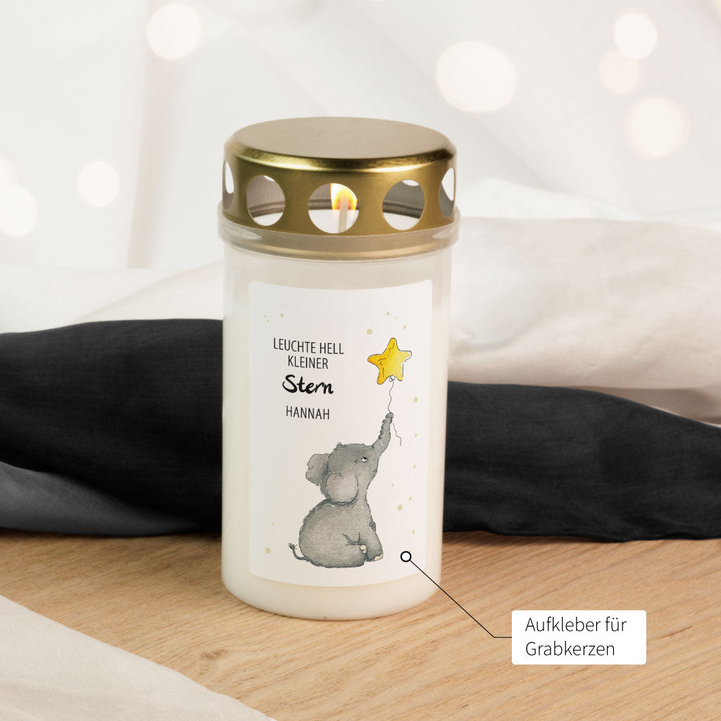 Sticker für Sternenkinder Grabschmuck Kerze