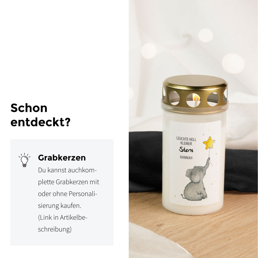 Es gibt auch fertige Grabkerzen zu kaufen