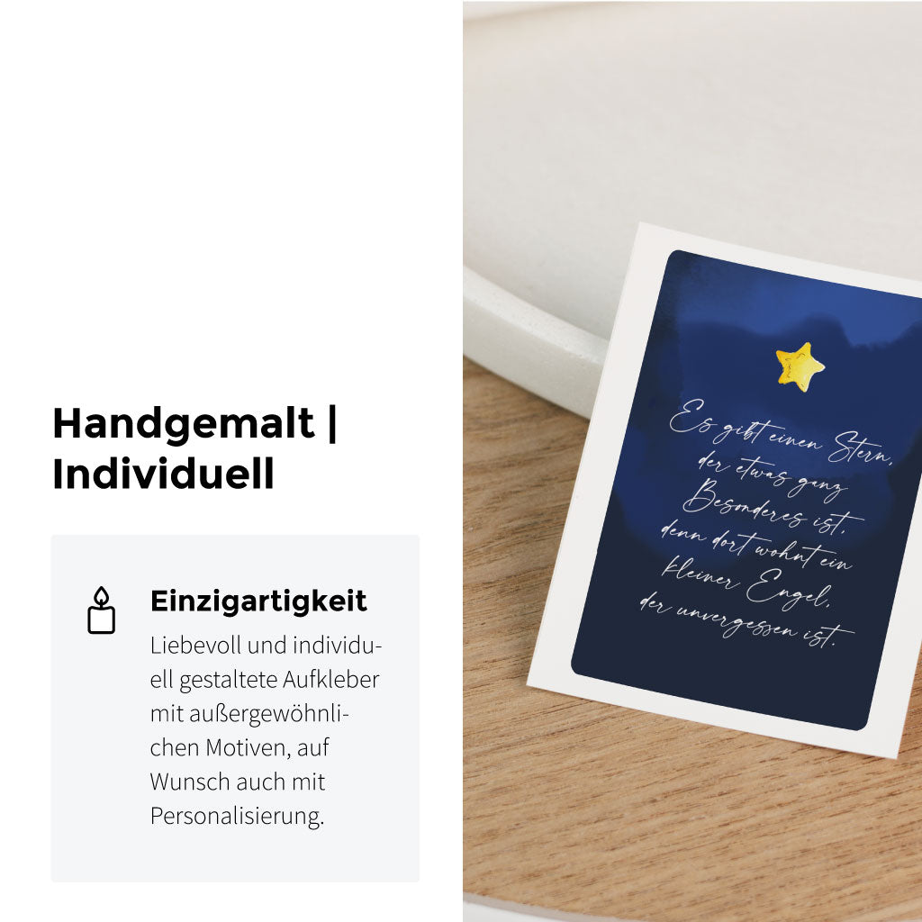 Handgemaltes Aquarell mit blauem Sternenhimmel