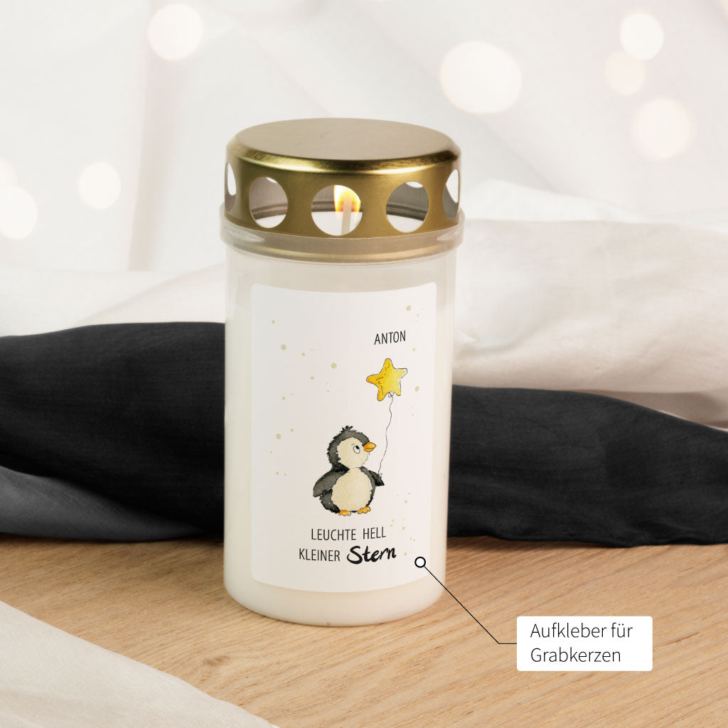 Sticker für Sternenkinder Grabschmuck Kerze