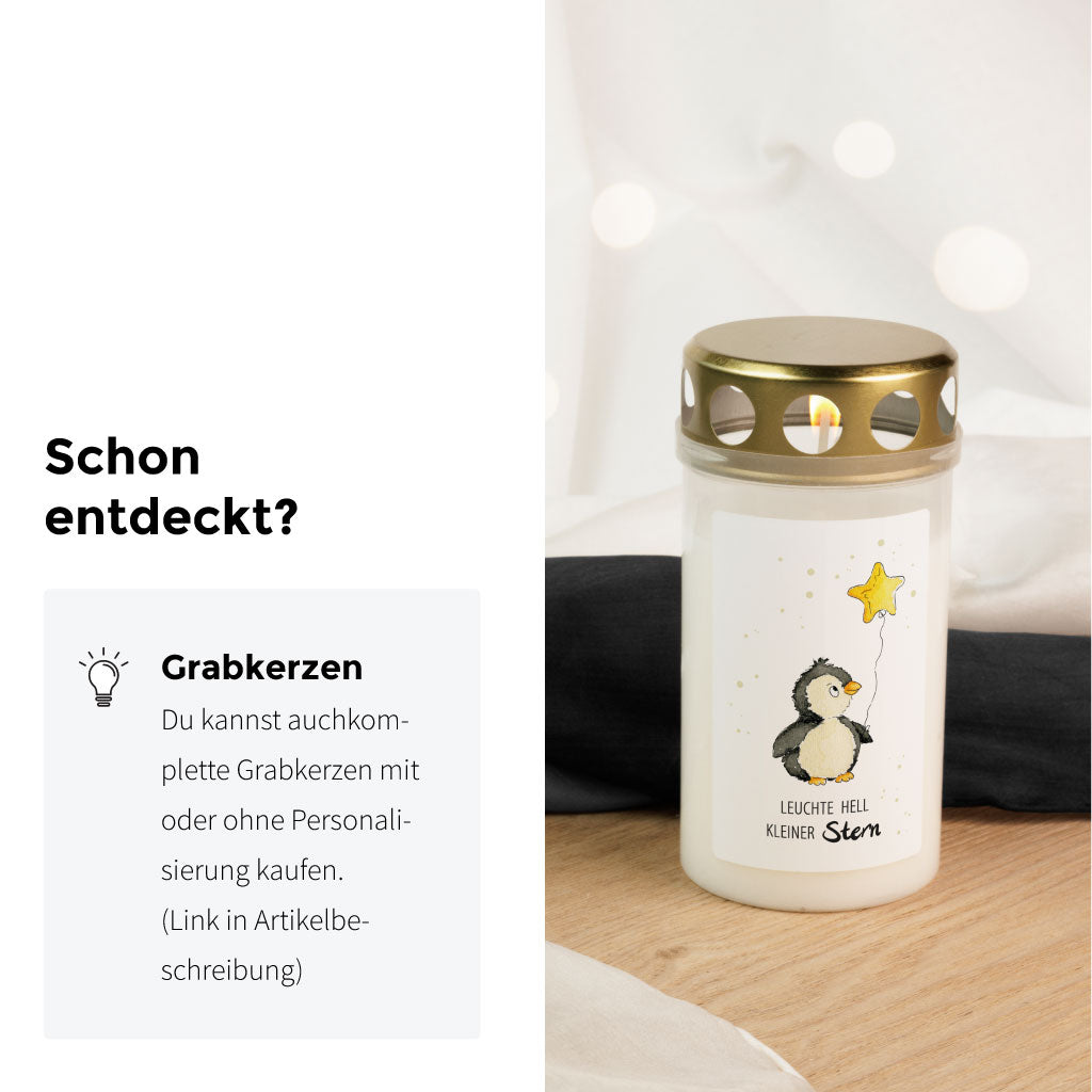 Es gibt auch fertige Grabkerzen zu kaufen