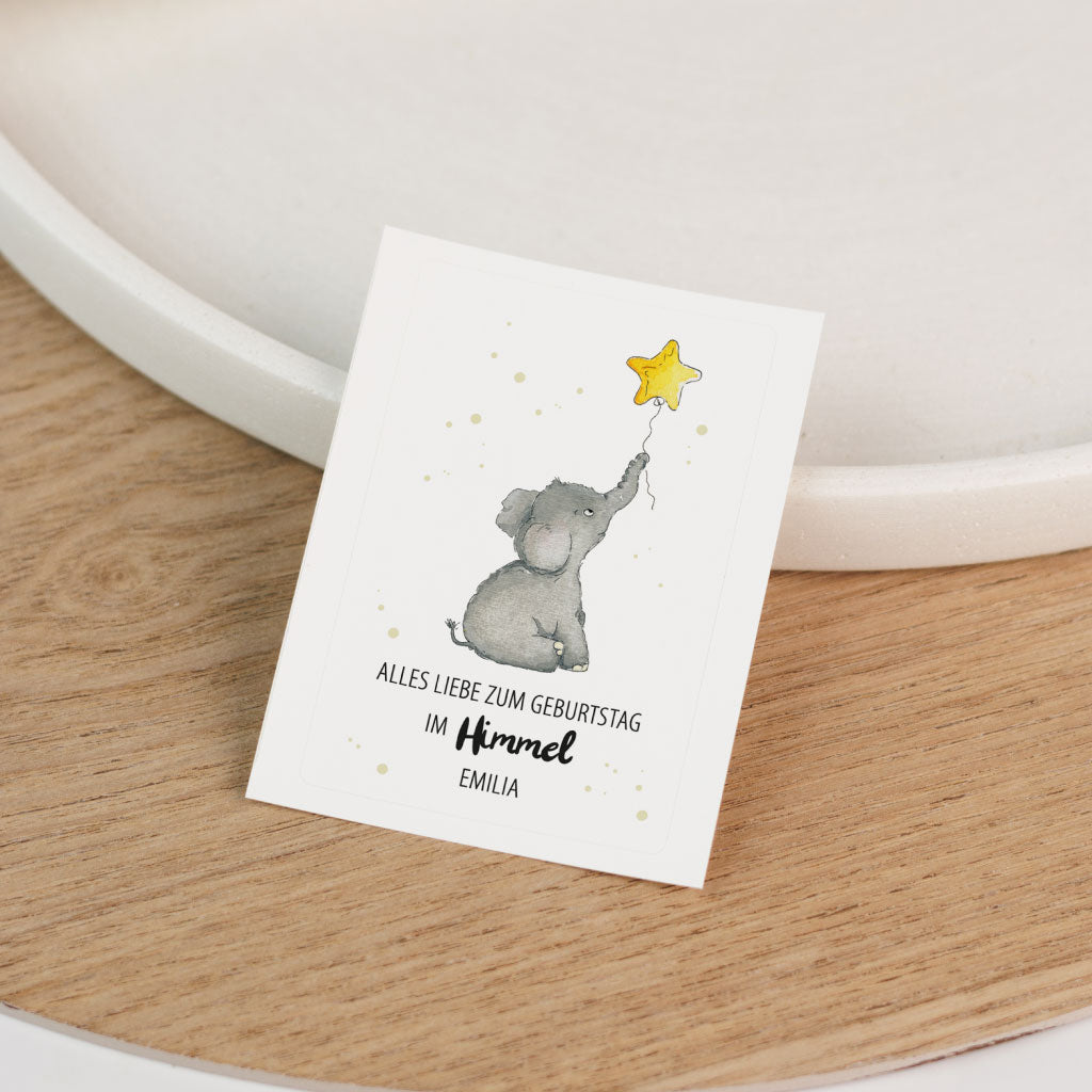 Aufkleber für Grabkerze zum Geburtstag von Sternenkindern