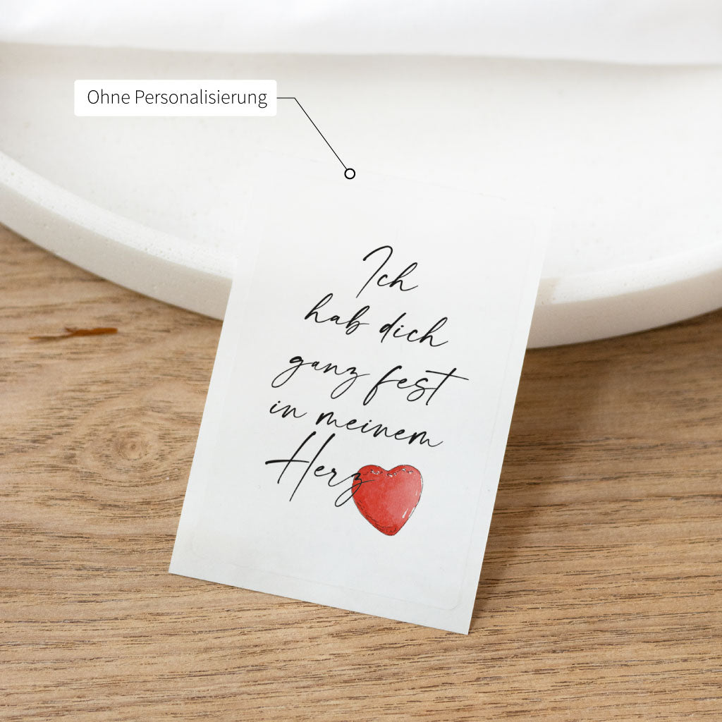 Wetterfester Aufkleber für Grabkerzen ohne Personalisierung – mit liebevollem Trauerspruch und handgemaltem Aquarell-Herz, ideal als Gedenkidee zum Vatertag oder für ein Sternenkind.
