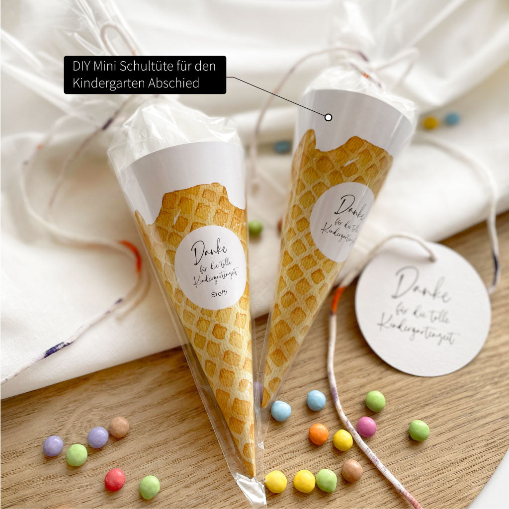 DIY Bastelbogen mit Spitztüten, auf Wunsch personalisierbar