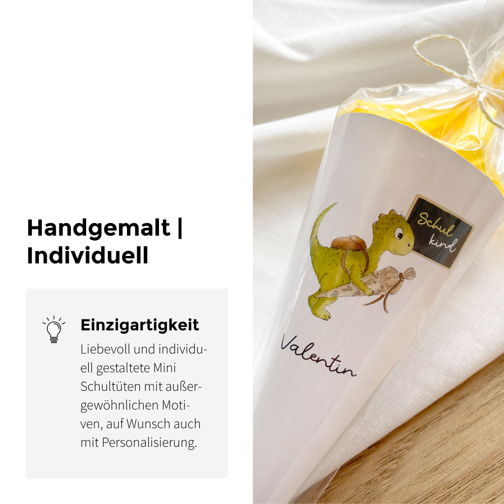 Handgemaltes Aquarell Dinosaurier Motiv
