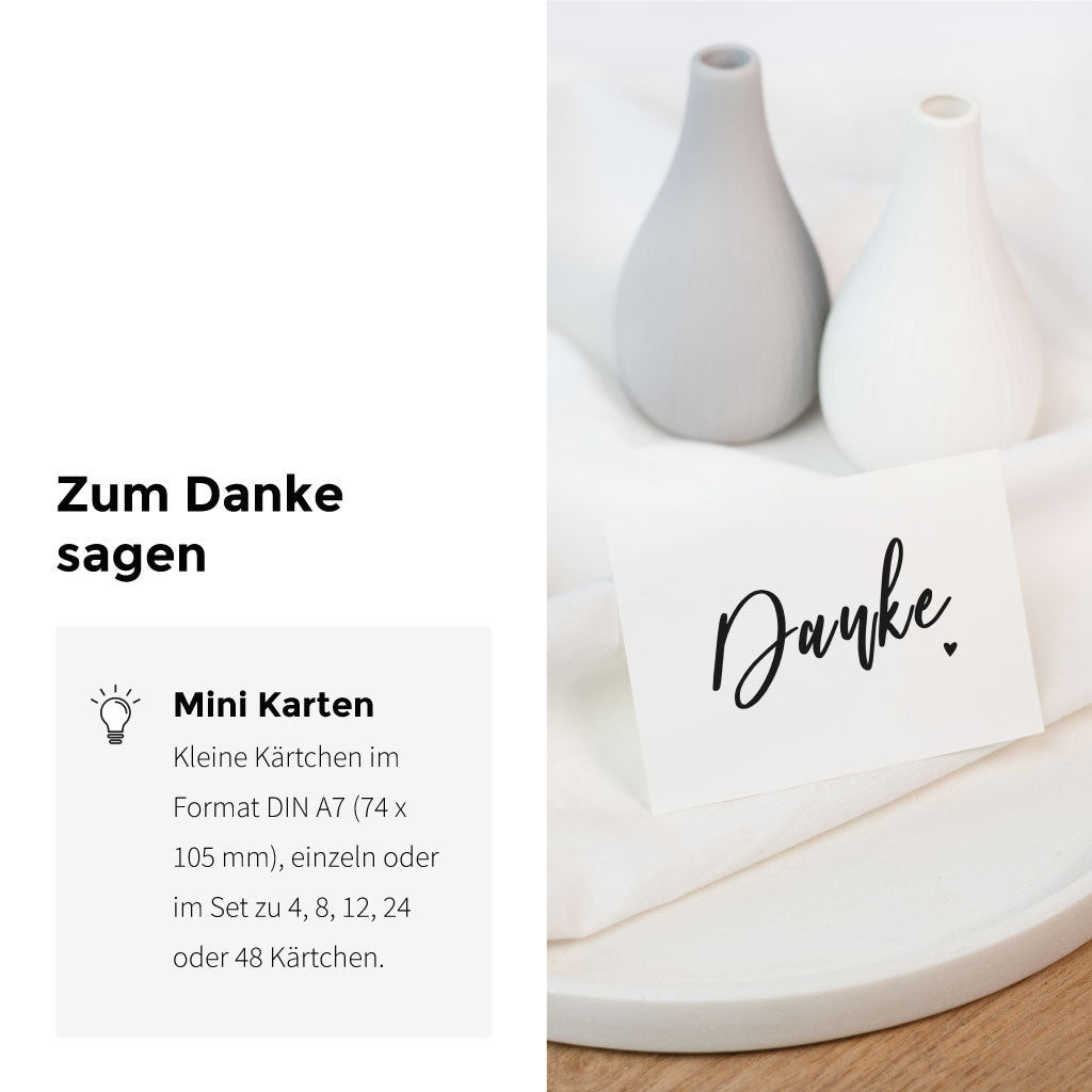 Kleine Mini Karten DIN A7, einzeln oder im Set zu 4, 8, 12, 24 oder 48 Stück