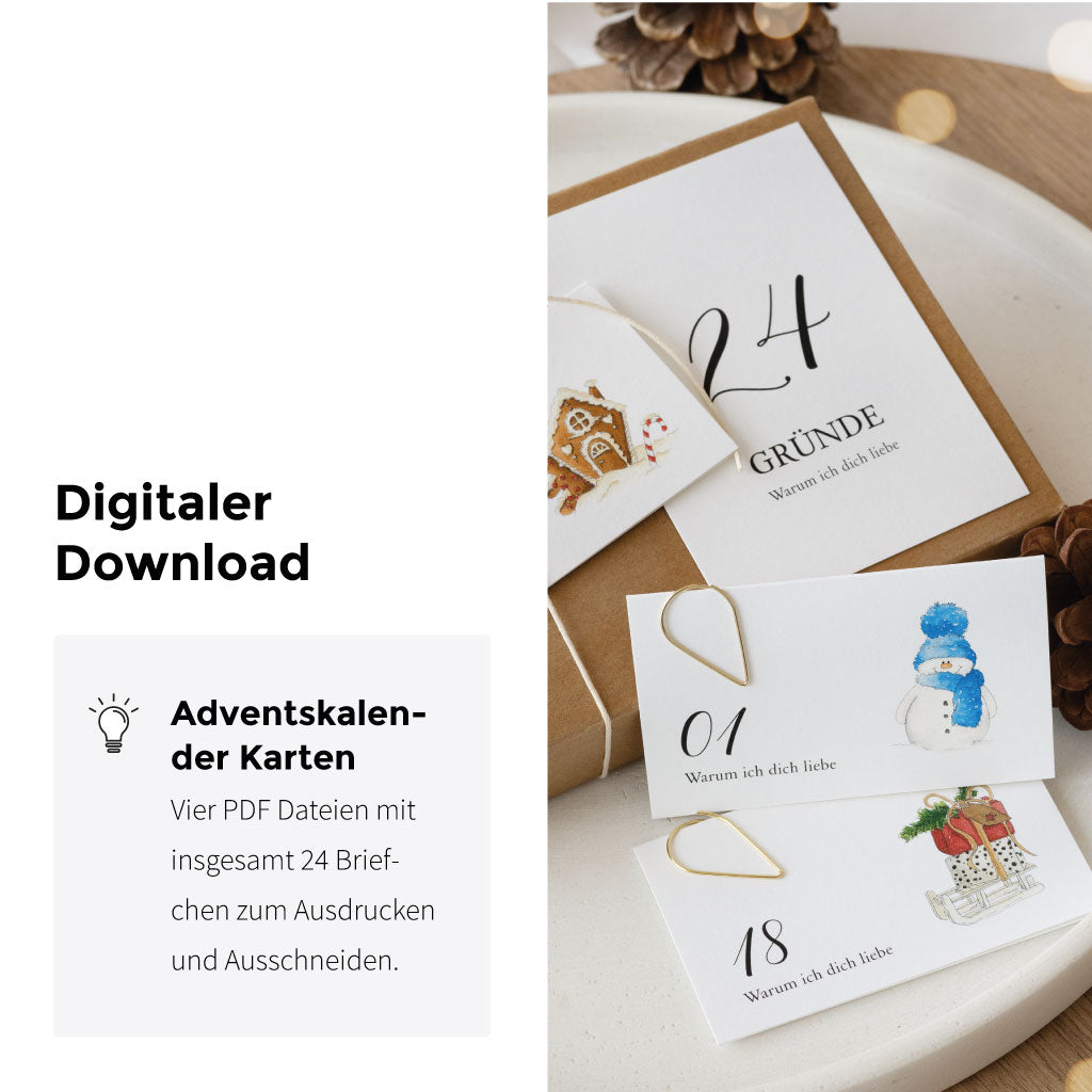 Vier PDF Dateien mit 24 Mini Klappkarten zum Ausdrucken und Ausschneiden