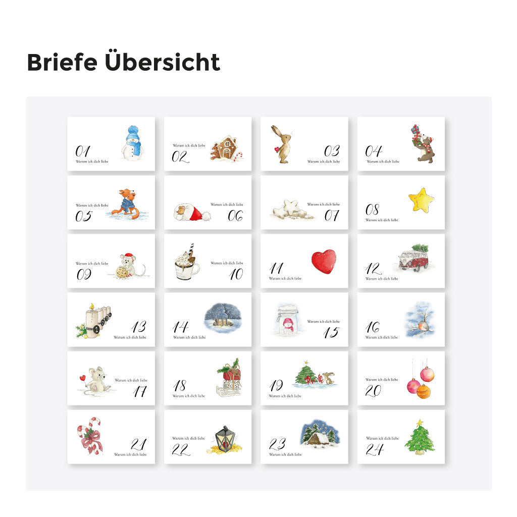 Alle 24 Mini Klappkarten in der Übersicht