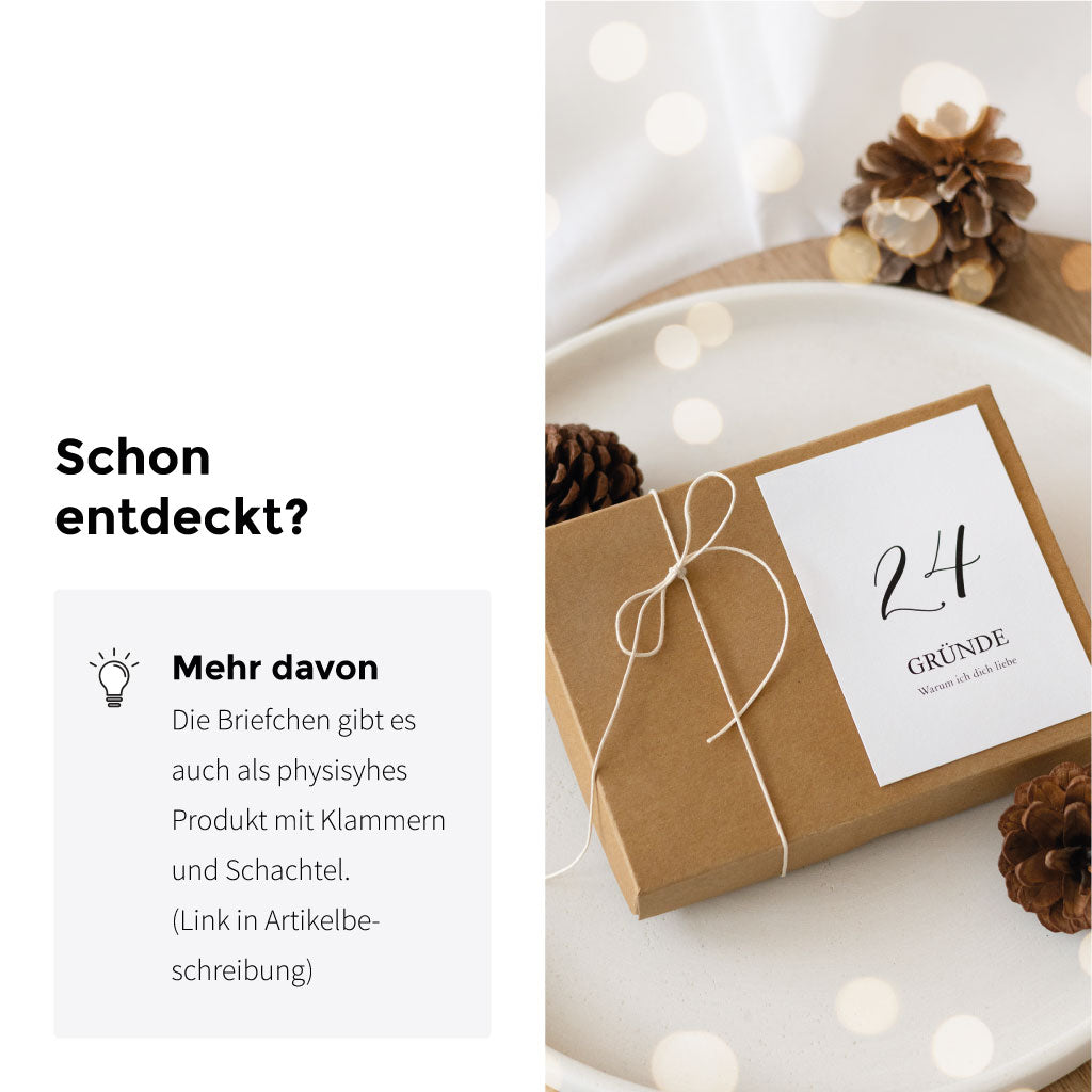 Auch als physisches Produkt inkl. Geschenkschachtel und goldfarbenen Klammern verfügbar