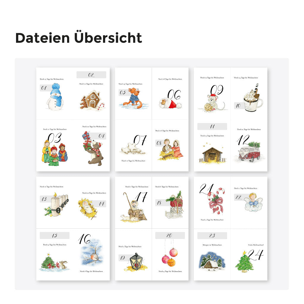 Sechs Dateien in der Übersicht