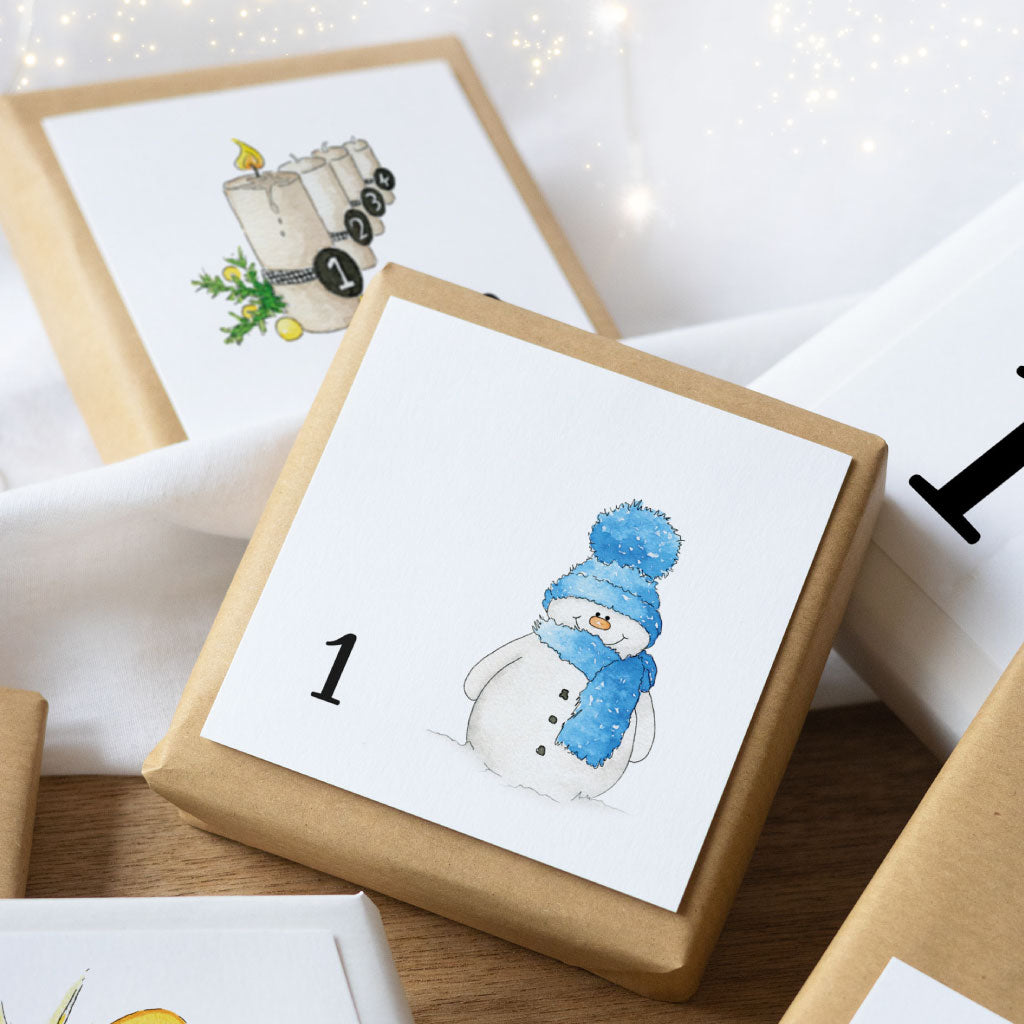 Schneemann Motiv auf Karte 1