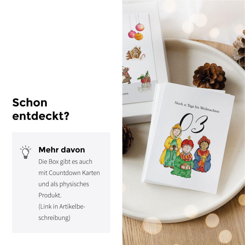 Die Adventskalender Karten gibt es auch als physisches Produkt