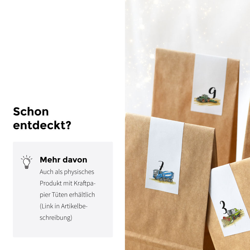 Auch als physisches Produkt mit Kraftpapier Blockbodenbeuteln erhältlich