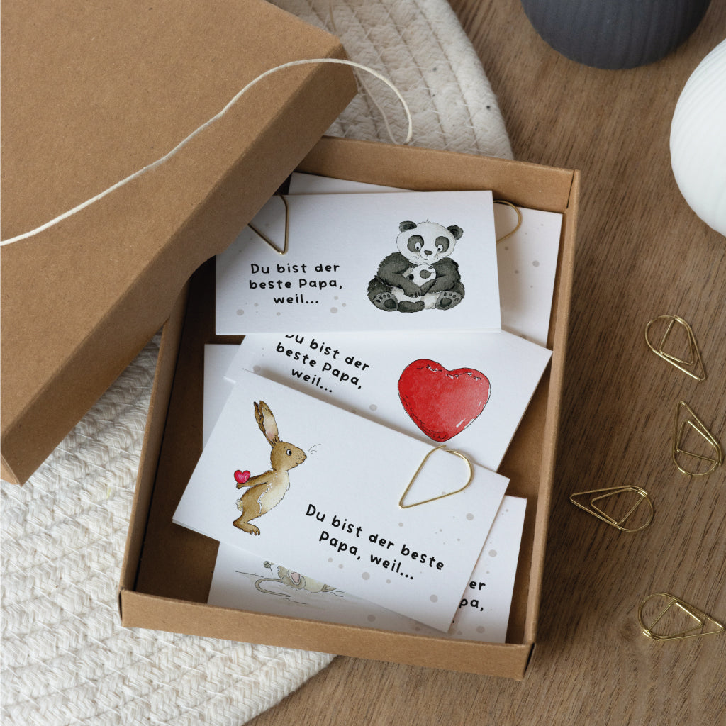 Du bist der beste Papa, weil... Kleine Klappkarten zum selbst beschriften zum Download