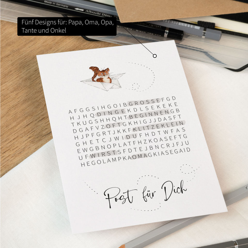 Karte Schwangerschaftsverkündung für Papa, Oma, Opa, Tante oder Onkel