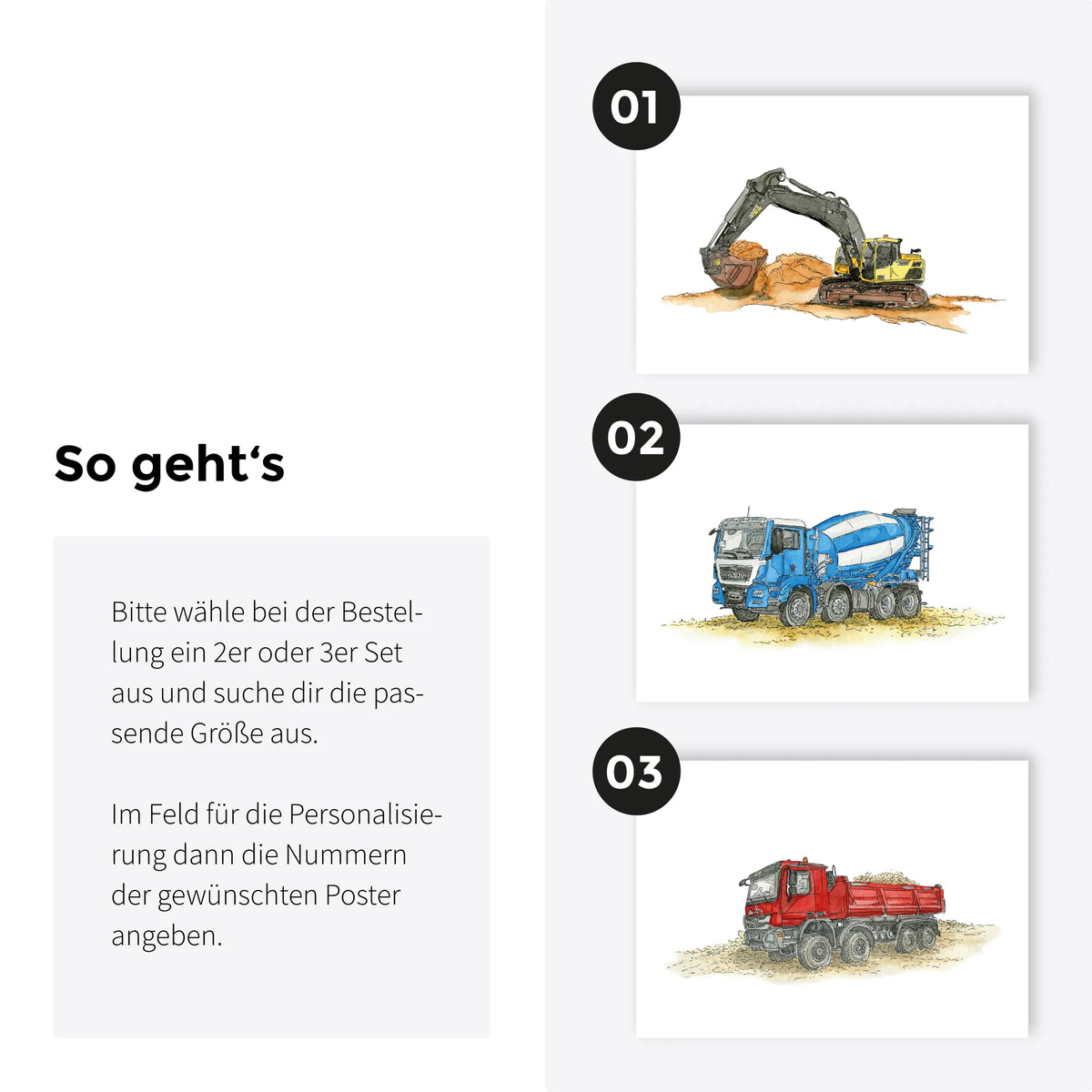 Fahrzeug Poster Sets - Bundle zum selbst zusammenstellen