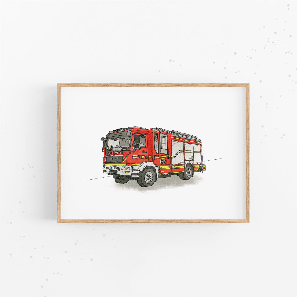 Feuerwehr Poster fürs Kinderzimmer