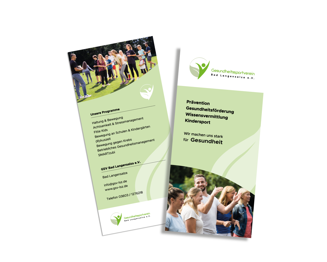 Flyer Referenzen Funkenbunt Visitenkarten Marketing Material Grafikdesign GSV